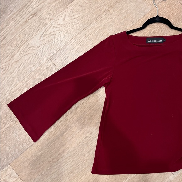 Red Flare Sleeve Shirt - Picture 4 of 4